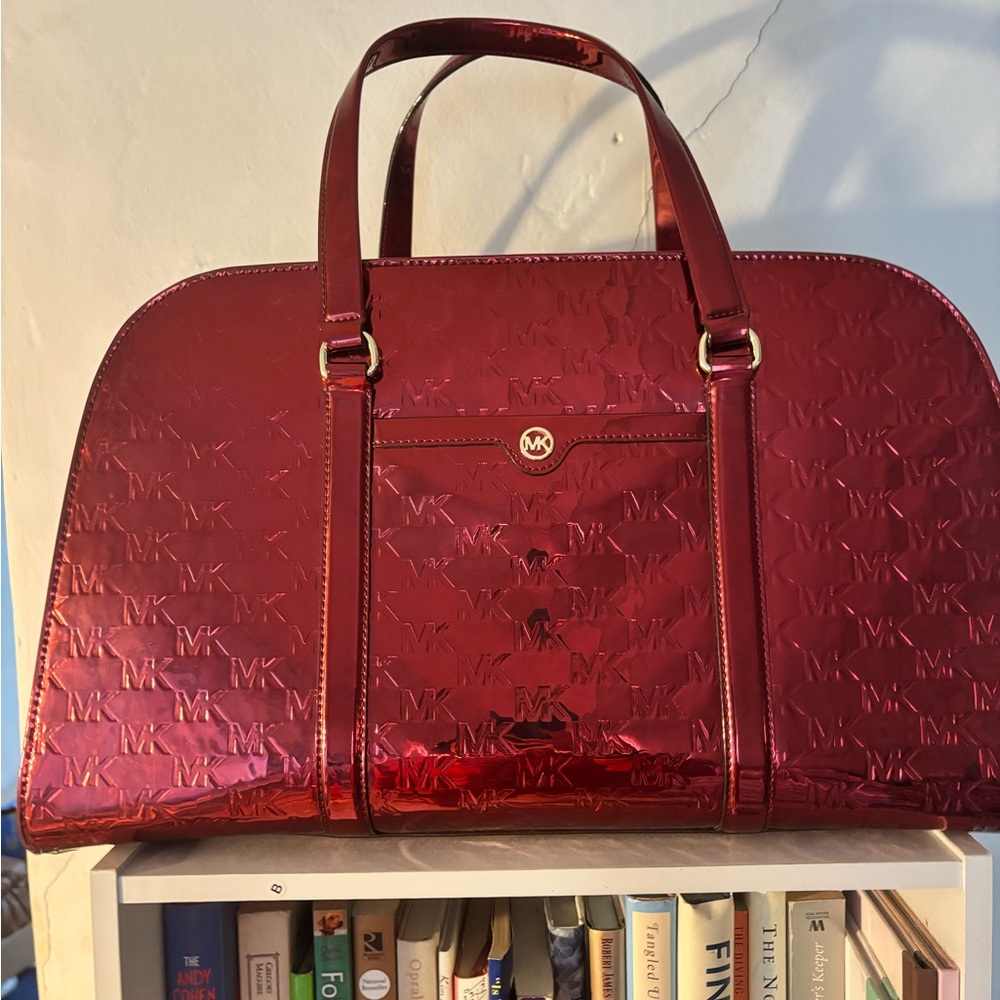 Gorgeous Red Metallic weekend (oversized) Structured Bag